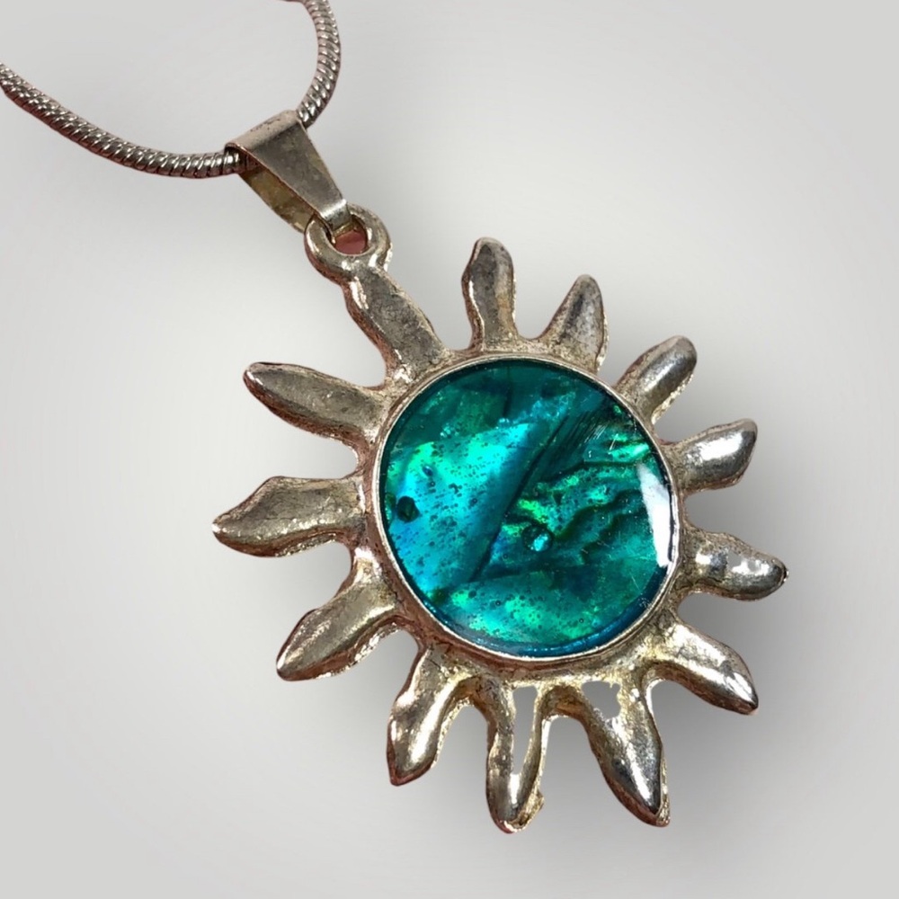 Jewelry Sunburst Abalone Shell Necklace Adjustable Chain Lobster Clasp!